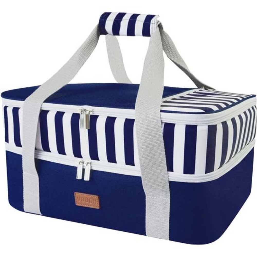 Double Insulated Casserole Carrier Bag - 9”x13” Baking Dish (Blue)